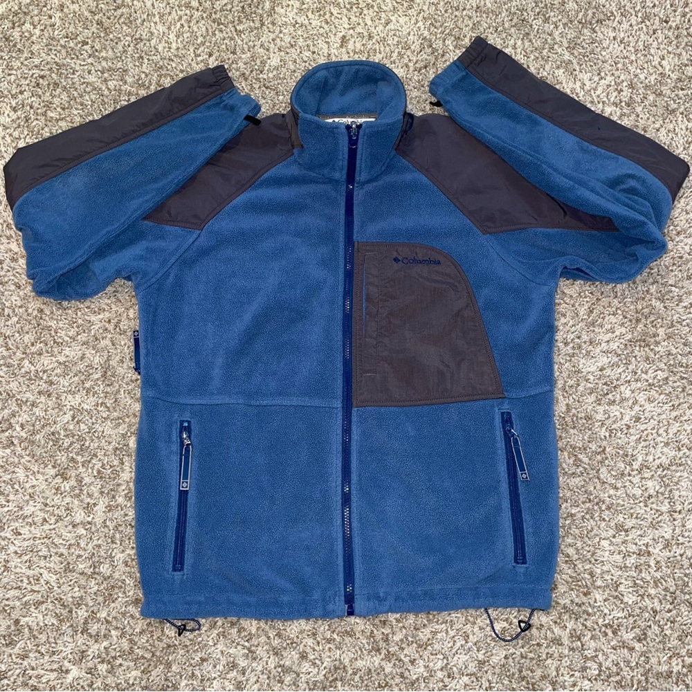 COLUMBIA Sportswear Blue Fleece Full Zip Up Core Interchange Jacket Size Medium